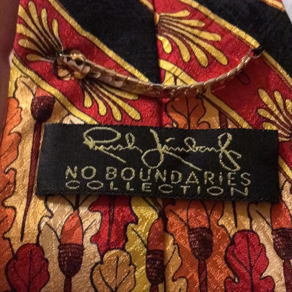 EUC Rush Limbaugh No Boundaries Silk Tie Black Red Gold